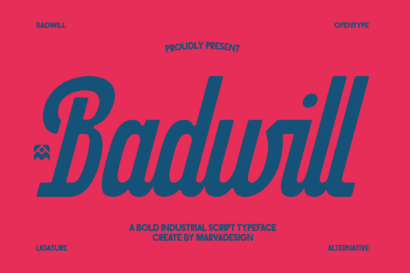 Badwill: A Bold Script Font for Creative Makers